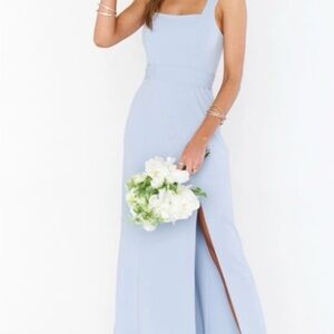 Show Me Your Mumu Paris Gown Steel Blue Stretch M